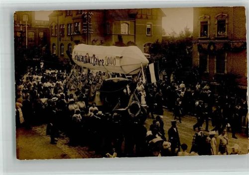 Burgstädt Foto AK Göppersdorf Heimatfest Mottowagen Verschiffung des Zeppelin im Jahre 2000