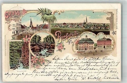 Burgstädt 1898 Schweizertal Brauselochtal Marktplatz Rathaus Schule