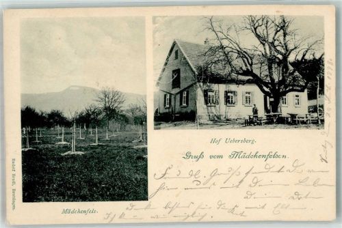 72793 W7417 Pfullingen 1898 - Mädchenfels Obstbäume Hof Uebersberg