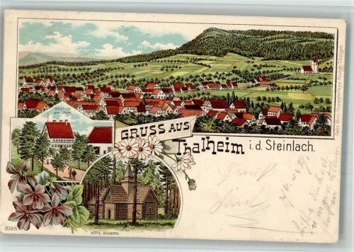 Talheim 1899 Lithographie Gasthaus Zum Lamm Hütte Bolberg Stauchung Veilchen