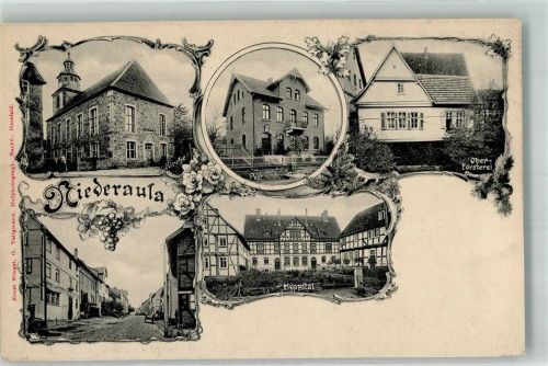 Niederaula Kirche Post Krankenhaus Oberförsterei Dorfstrasse