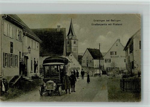 Geislingen Straßenpartie mit Postamt
