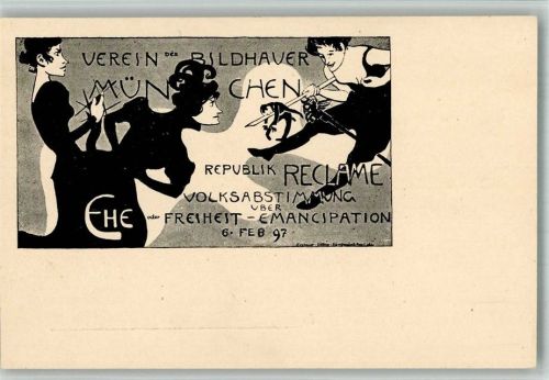 Verein der Bildhauer Republik Reclame Emancipation 1897