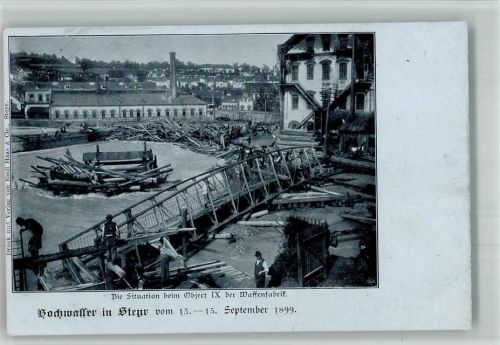 Steyr Hochwasser 13.-15.9.1899 Bei der Waffenfabrik