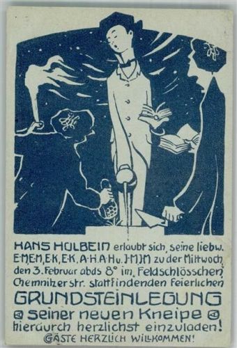 Dresden Hans Holbein Grundsteinlegung Privatganzsache 1904