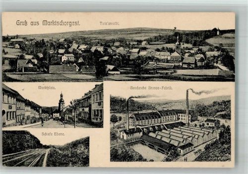 Marktschorgast 1915 Marktplatz Schiefe Ebene Bendsche Bronze-Fabrik