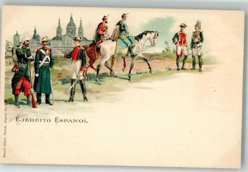 Ejercito Espanol Uniform Verlag Künzli 658 Militär Spanien 1899 Lithographie / Künstlerkarte