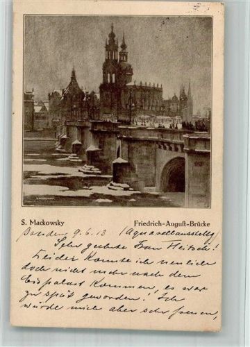 Dresden 1913 sign. Siegfried . Mackowsky Künstler Autograph große Aquarellausstellung