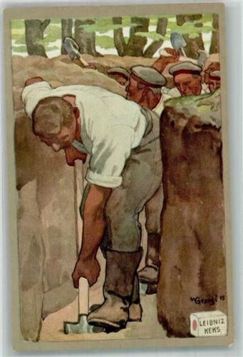1915 sign. Georgi WK I Schützengraben anlegen Pioniere