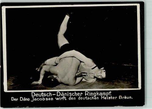 Deutsch-Dänischer Ringkampf Däne Jacobsen und Bräun