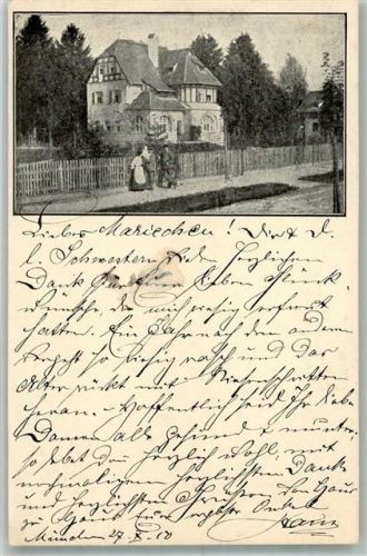 Gauting 1910 Villa vor dem Wald Villenkolonie Ort handschriftlich