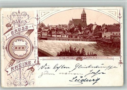 48429 W4440 Rheine 1891 BOAKC Vorläufer Druck 1880 - 1889 Lithographie Wappen Wehr