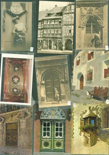 Lot mit 20 AK und 2 Fotos Fenster und Türen Punkte auf den Plastikhüllen