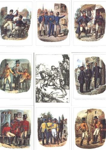 500 J Post, Postillione , Lot mit 9 div AK