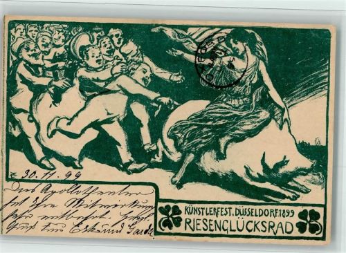 W4000 Düsseldorf Künstlerfest 1899 Schwein Kunstgeschichte Düsseldorf BOAKC