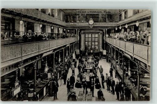 Paris 1907 Credit Lyonnais Galerie Innenansicht AK