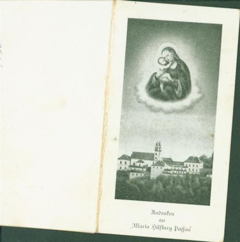 Passau Maria Hilfberg Innenseite 4 Seiten Muttersegen 11,5 cm hoch 6 cm breit