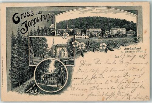 Jordanbad 1897 Lithographie b. Biberach