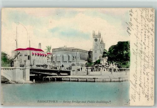 Bridgetown 1907 Swing Bridge and Public Buildings