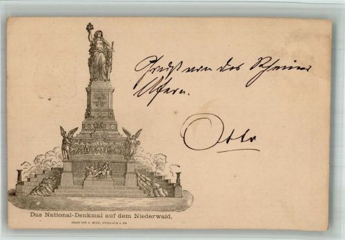 Rüdesheim 1883 Niederwald Denkmal Privatganzsache
