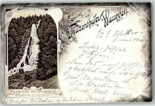 Trusetal 1898 Trusenthaler Wasserfall Gruss
