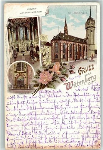 Lutherstadt Wittenberg 1898 Inneres der Schlosskirche Schlosskirche