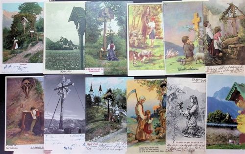 Lot mit 26 AK Flurkreuz / Marterl Posten 21 bis 100 AK