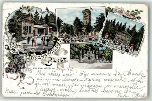 Wilthen 1900 Lithographie Bahnpost Bautzen Wilthen Zug 792 20.4.00 Mönchswalderberge