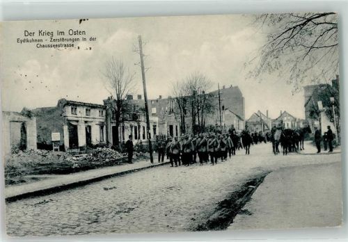 Eydtkuhnen 1918 zerstörung der Chausseestraße Uniform