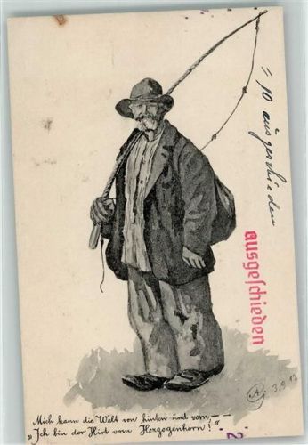 W7828 Herzogenhorn , Schwarzwald Kuhhirte mit Geisel Glattacker 1913 Gebrauchsspuren