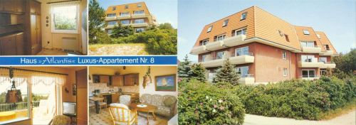 Sankt Peter-Ording Haus Atlantis Appartments Innen- und Aussenansicht Klappkarte