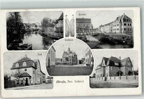 04565 O7208 Regis-Breitingen 1920 - Brücke Rathaus Post