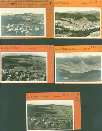 Altglashütten Lot mit 5 AK Musterkarten Original aus Metzarchiv Bestellvorgänge und Auflagenzahlen