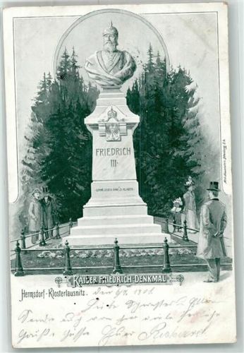 Hermsdorf 1901 Kaiser Friedrich Denkmal III. Klosterlausnitz