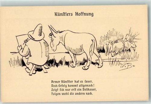 Künstlers Hoffnung Esel Maler Staffelei Aus dem Buch Hernach