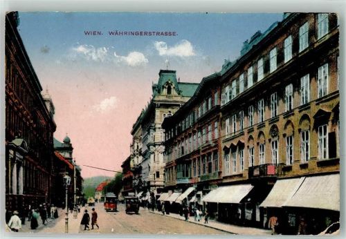 1090 Wien 9. Bezirk, Alsergrund 1912 - Währingerstraße Straßenbahn