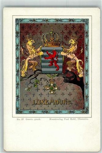 Wappen Krone Löwe Gold Rot