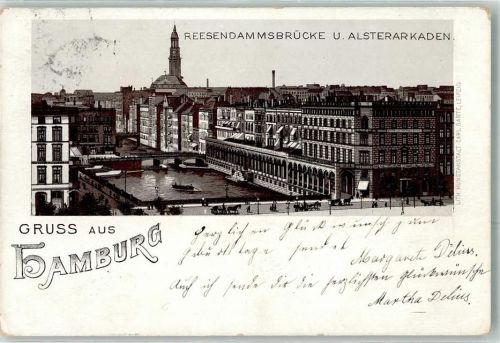 W2000 Hamburg Reesendammsbrücke Alsterarkaden Vorläufer 1899
