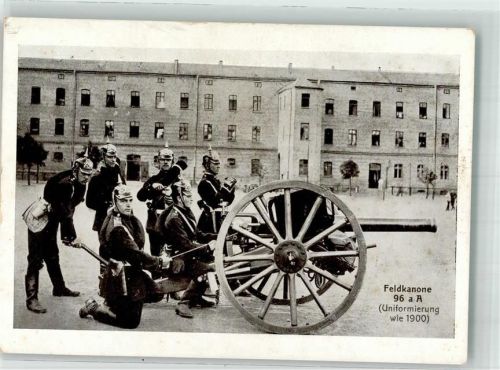 W8900 Augsburg , Bay Feldkanone 96 mit Bedienmannschaft Uniform von 1900 Feldtelefon WK I Landesverband ehem. Angehöriger des Feld-Art.-Regimentes König Denkmals-Enthüllungs-Feier Artillerie WK I 1927