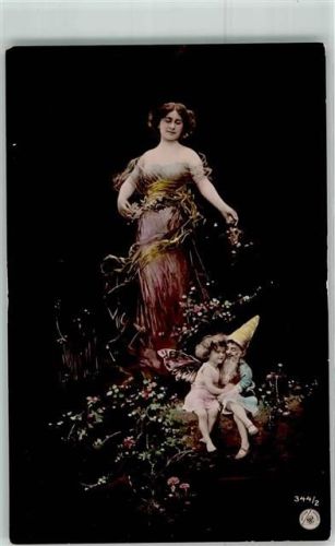 1906 Nr 344/2 Frau Kinder Zwerg