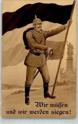 1915 Wir müssen und wir werden siegen Fahnenträger