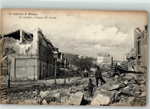 Messina la Catastrofe Via Garibaldi e Palazzo del Prefetto