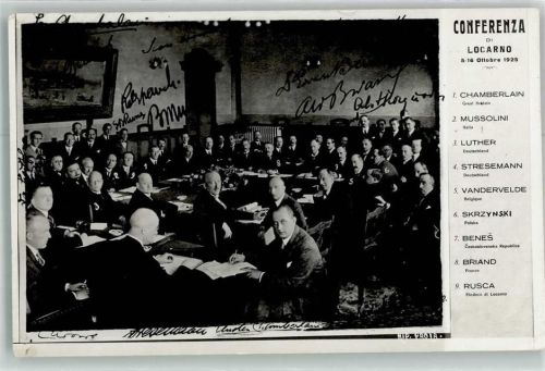 Conferenza Chamberlain Luther Stresemann Vandervelde Skrzynski Benes Briand Rusca