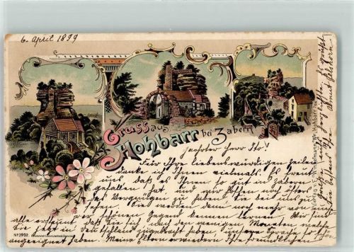 Saverne 1899 Hohbarr Lithographie