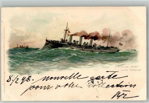 S.M. Aviso Greif untr Volldampf Meissner u. Buch Serie 1000 + Adelskorrespondenz Bohrdt, H. 1899