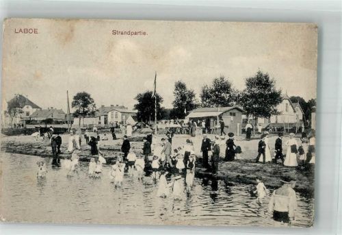 Laboe 1907 Schwimmbad Strandpartie