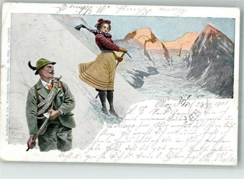 1901 Bergsteiger und Bergsteigerin