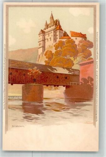 09648 O9251 Kriebstein Lithographie sign. Hermann Paul Meissner u. Buch Serie II. No. 11