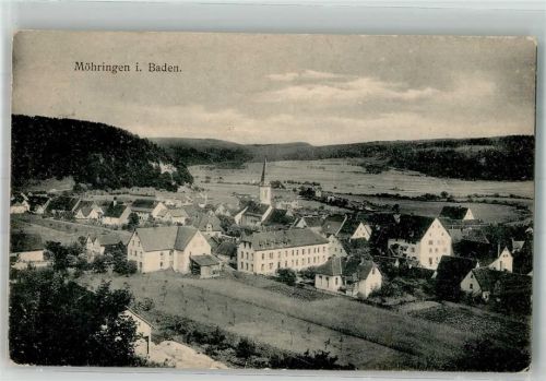 78532 W7200 Möhringen , Baden 1920 Foto AK Bahnpost Ulm