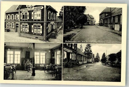 Altenheim Gasthaus zum Bahnhof Bahnhofstraße mit Bahnhofgebäude